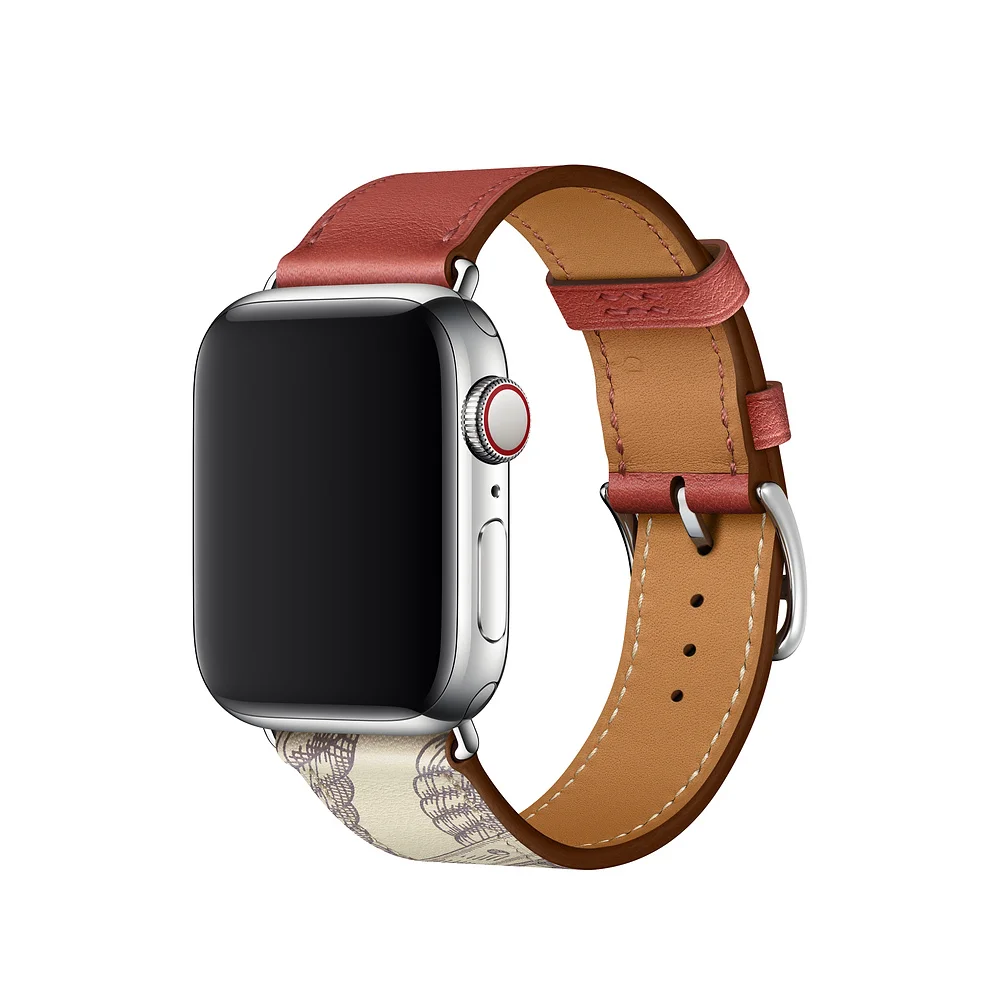 Herm логотип Swift кожаный двойной тур часы ремешок для Apple Watch серии 5 4 3 2 1 44 мм 40 мм Замена для iWatch 42 мм 38 мм