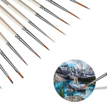 

12pcs Practical Extra Fine Modeling Cusp DIY Detail Liner Nylon Nail Art Manicure Tool Easy Apply Paint Brush Set Hair Pen Craft