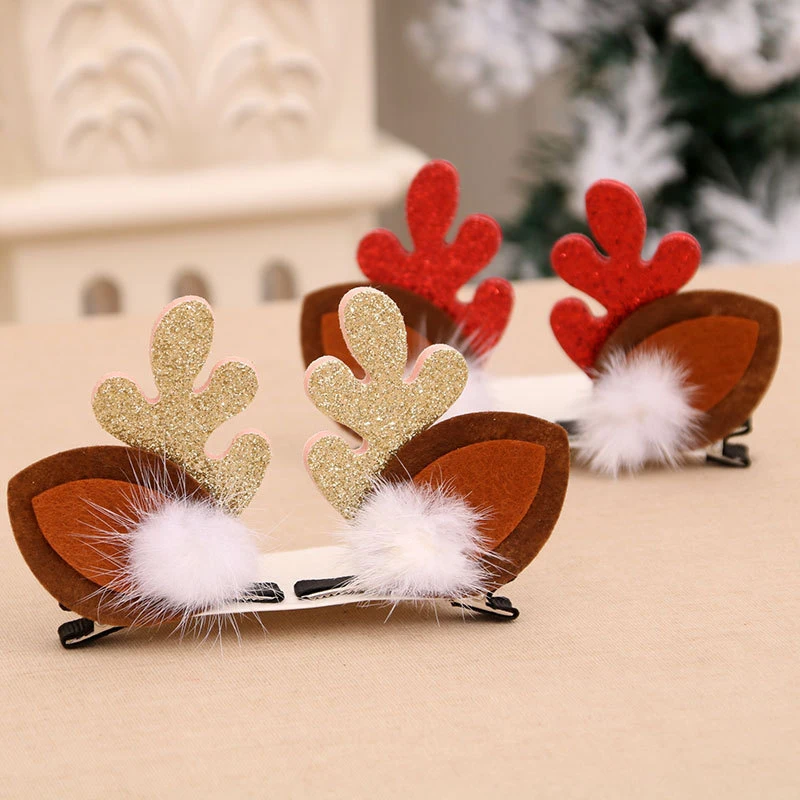 Christmas Headdress/Antler Hairpin/Mink Hair Clip/Kids Gift/Mushroom Hairpin/Christmas Decoration/Christmas Head Buckle
