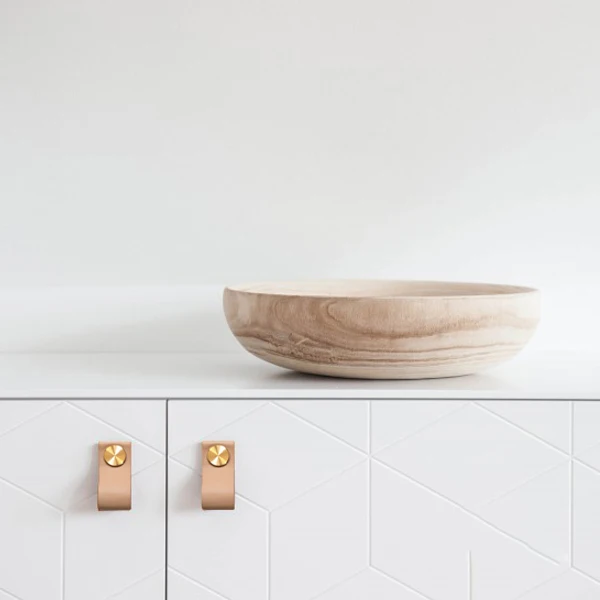 

Genuine Leather Wardrobe Door Drawer Handle Nordic Style Living Room Bedroom Child Anti-collision Door Handle Home Decoration
