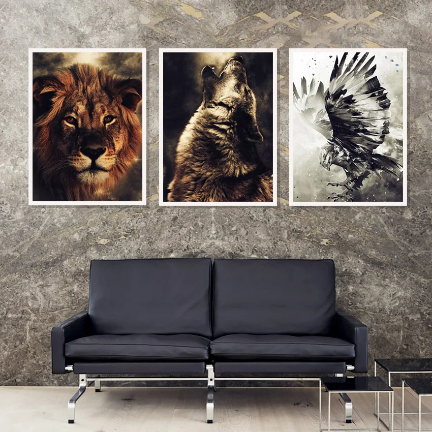 Watercolor-Wolf-Lion-Eagle-Elephant-Wall-Art-Canvas-Painting-Nordic-Posters-And-Prints-Wall-Pictures-For (3)