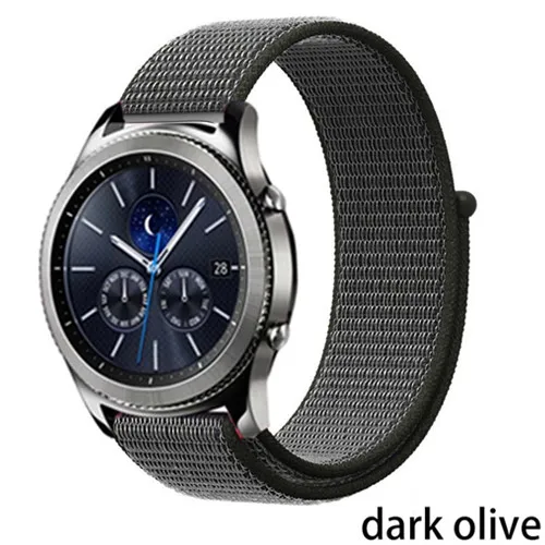 dark olive 8 Нейлон pulseira для samsung galaxy watch 46 мм 42 мм gear S3 22 мм 20 мм Frontier классический активный ремешок huami amazfit bip huawei gt 2 - Цвет ремешка: dark olive 8