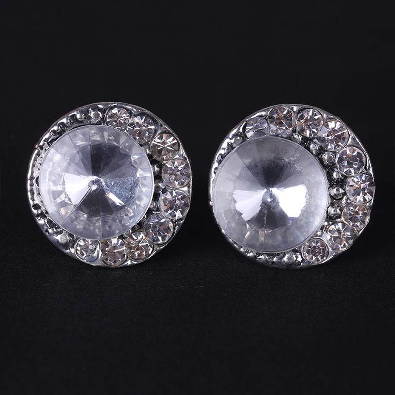

South Korea's new net red temperament without pierced ear clips large rhinestone pop earrings female