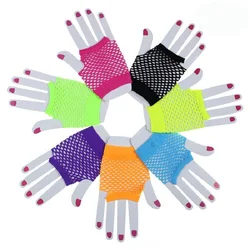 Ladies Girls Short Wrist Mesh Gloves Gothic Punk Rock Costume Fancy Party Brides Mesh Fingerless Nylon Gloves Wholesale