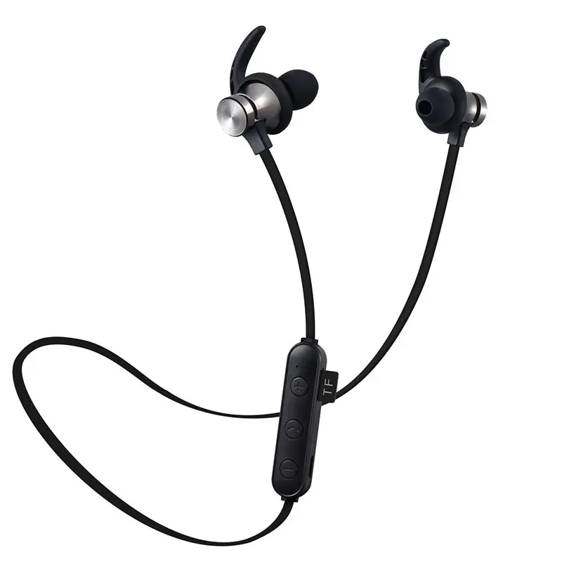 Black XT22 Wireless Bluetooth 5.0 Earphone Noise Cancelling Headphone Handsfree Waterproof Sport Headset With Mic Support TF Card - Цвет: Black