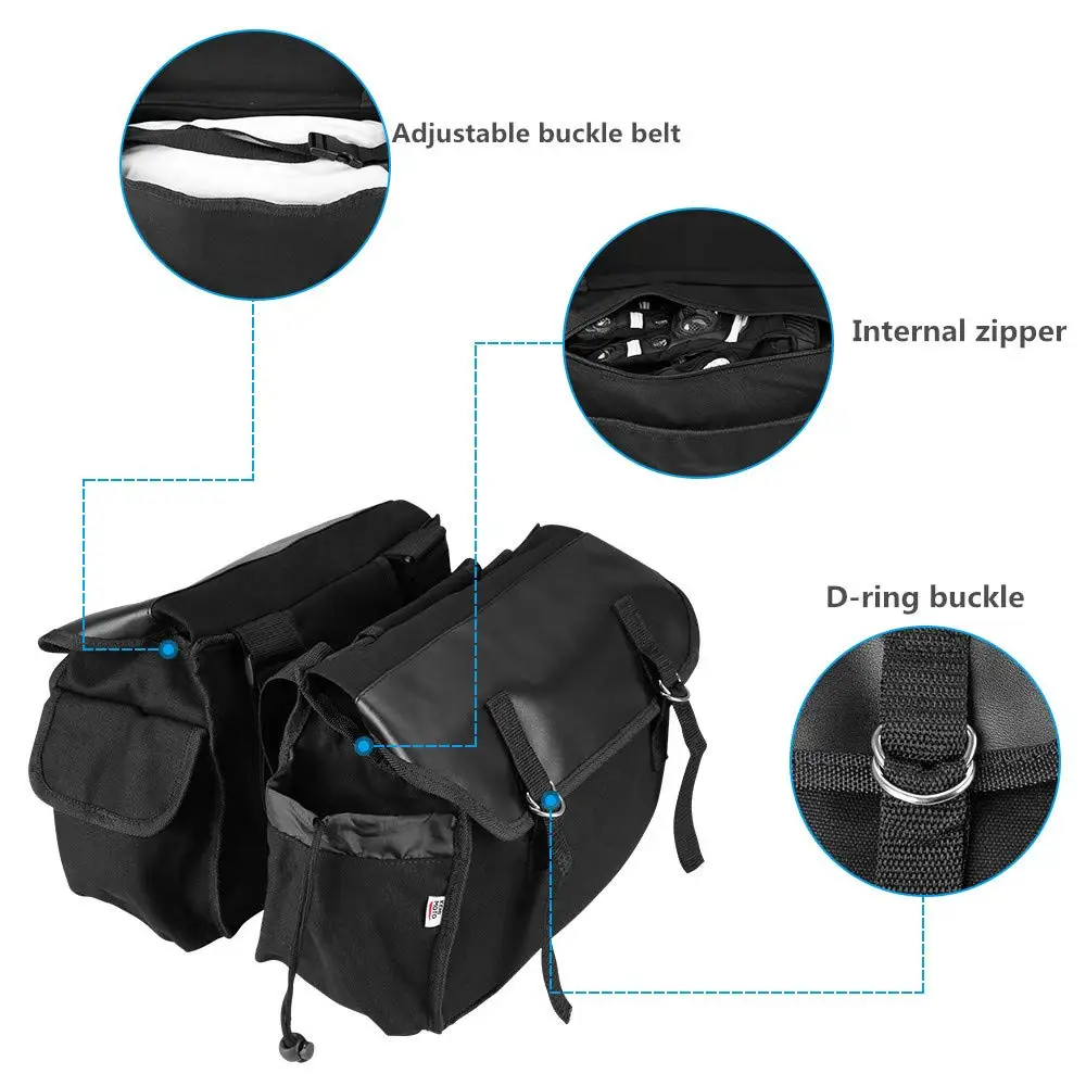 Черная мотоциклетная сумка 600D oxford Saddlebags Equine Back Pack Холщовая Сумка для Touring Sportster XL883