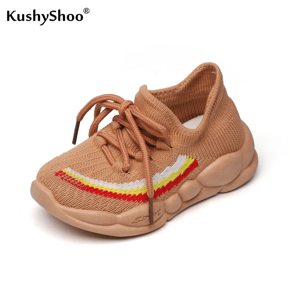 KushyShoo/Детская Спортивная дышащая обувь для девочек, повседневная обувь для мальчиков, легкая беговая Обувь для малышей, детская обувь для девочек