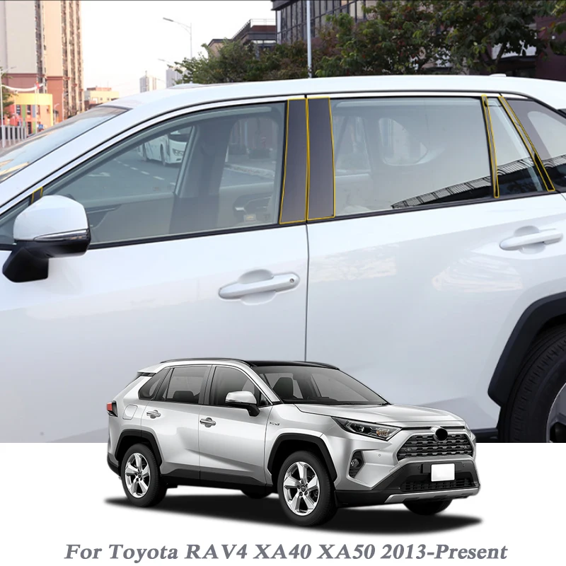 Автомобильный-Стайлинг для Toyota RAV4 XA40 XA50 2013-Н. В. Автомобильный оконный центральный столб наклейка отделка внешняя отделка пленки аксессуары