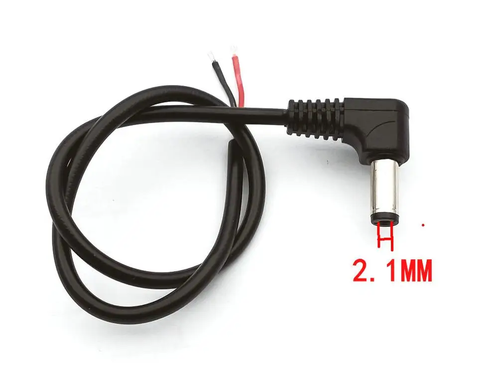 5 шт. 2 1 мм x постоянный ток штекер под прямым углом 22AWG кабель 28 см|Соединители| |