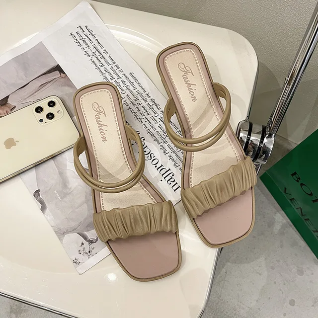 Sandalias de doble uso para mujer, zapatos de tacón alto, versión coreana  de moda, uso exterior Simple, 2021|Sandalias de mujer| - AliExpress