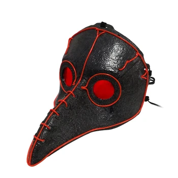 

Hot Halloween Mask Cosplay Waterproof Moistureproof Animal Doctor Cold Biue Light Plague Bird Beak Mask Decorative Mask Without