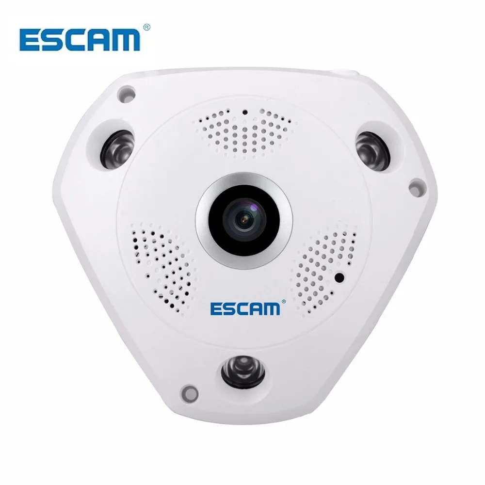 ESCAM Shark QP180 HD 960P 360 МП градусов панорамная камера рыбий глаз PTZ инфракрасная VR