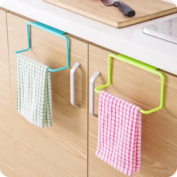 

Kitchen Cupboard Door Back Style Single Bar Towel Rack Plastic Towel Non-folding Rack Rag Hanging Multipurpose Utility