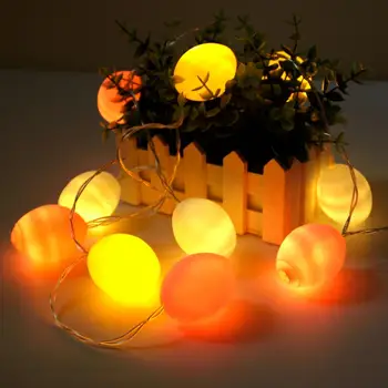 

QIFU Colorful Easter Egg String Light Garland Easter Decor for Home Plastic Battery Lamps Wedding Birthday Party Decor Rabbit