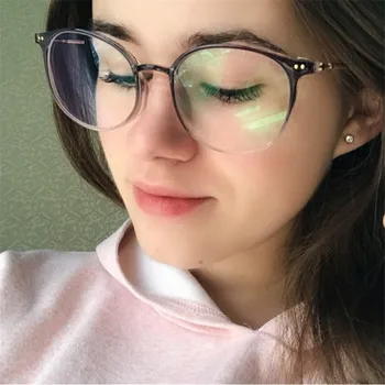 

Vazrobe Ladies Eyeglasses Frame Women Oval Unisex Glasses Female Transparent Clear Fashion Eyewear for Optic Spectacles Myopia