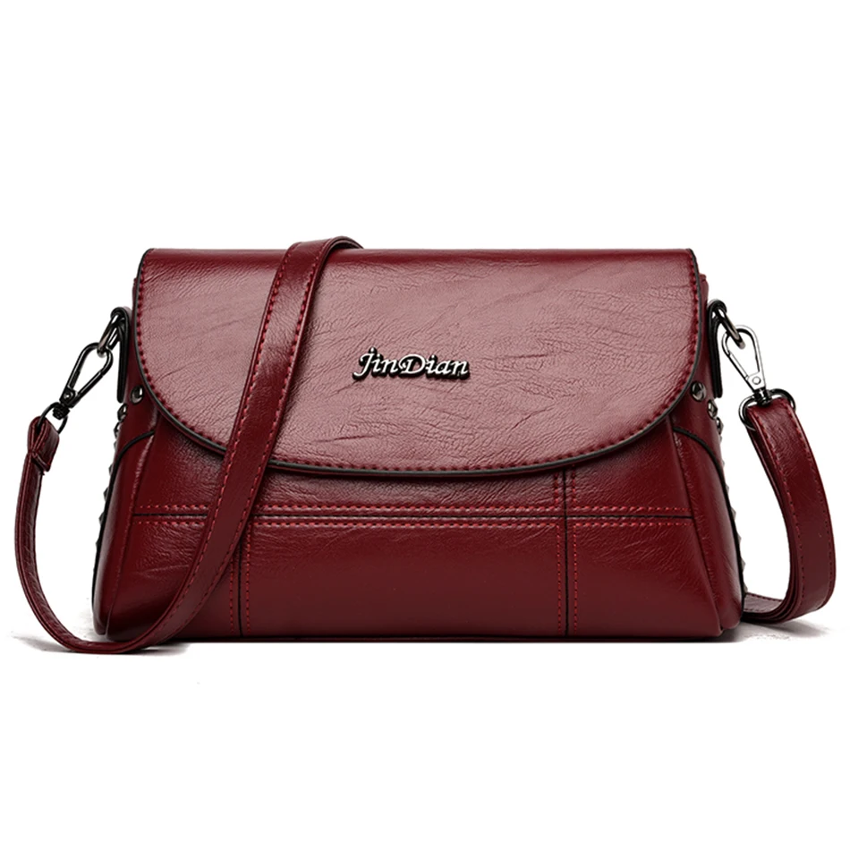 Fashion Rivet Flap Bag High Quality Leather Shoulder Bags for Women