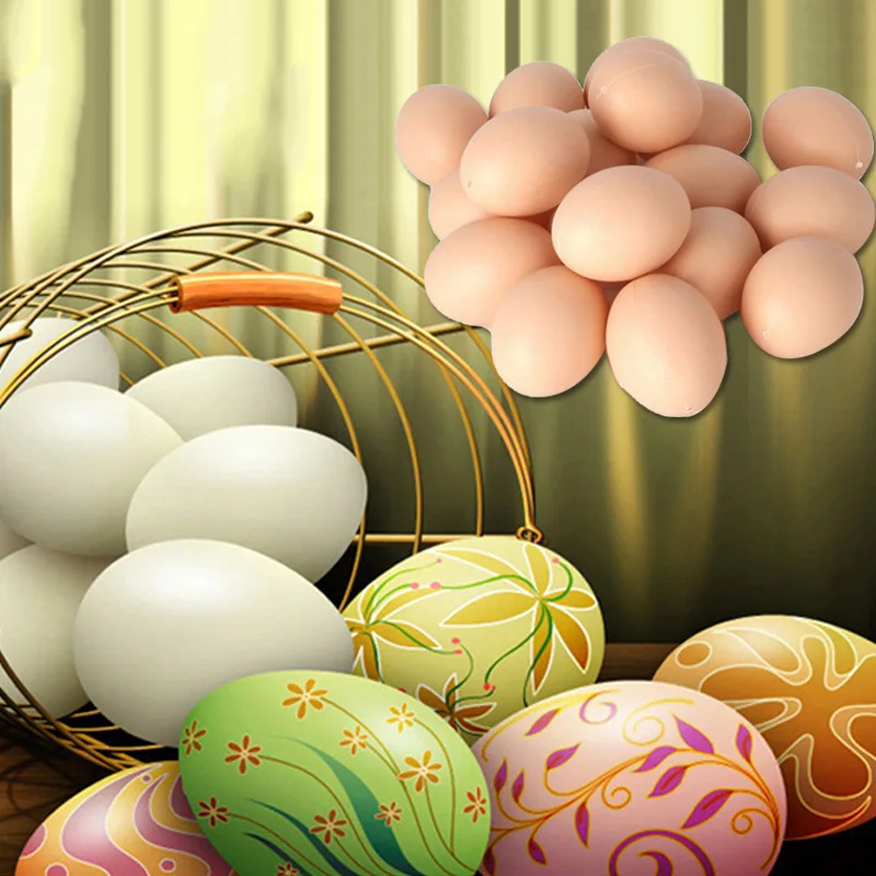 5Pcs/lot Artificial Egg Happy Easter Decoration Egg For Home Party DIY Painting Craft Kids Toys Gift Favor Easter Party Supplies