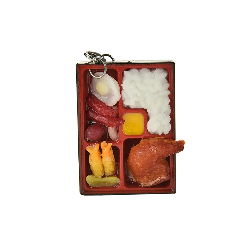 1x моделирование суши брелок поддельные японские коробки еды ремешок брелок пластик