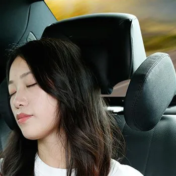 

Children Retractable Adjustable PU Leather Car Seat Headrest Side Cushion Soft Sleep Neck Pillow Auto Shockproof Adults Support