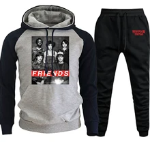 *#Best Price Stranger Things Hot Sale Autumn Winter Sweatshirts Men Hoodies Raglan Hip Hop Pullover Suit Male Fleece Hooded+Pants 2 Piece Set *#Best Price Stranger Things Hot Sale Autumn Winter Sweatshirts Men Hoodies Raglan Hip Hop Pullover Suit Male Fleece Hooded+Pants 2 Piece Set