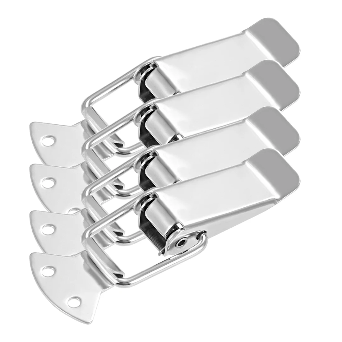

uxcell 304 Stainless Steel Spring Loaded Toggle Case Box Chest Trunk Latch Catches Clamp Hasps 4 pcs, 110mm Overall Length