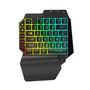 

Smart Phone Tablet Wireless Keyboard Mouse Converter Bluetooth 4.2 Mini Single-Handed Gaming Keyboard for PUBG Mobile Games
