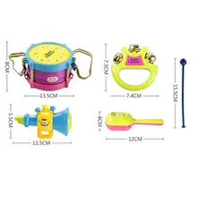 5 шт./компл. для детей; для младенцев; заниженные брюки рулон барабанный рожок музыка наборы игрушечных конструкторов мини понять ручной Музыкальные инструменты Игрушки для раннего развития детей Высокое качество