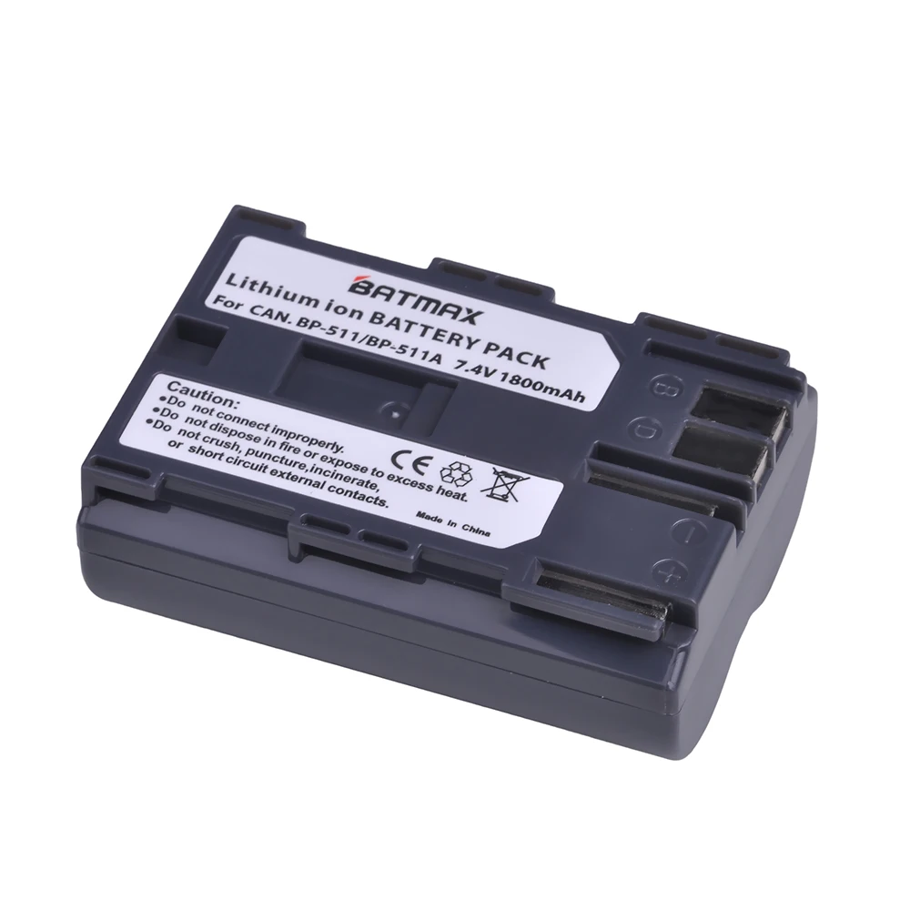 Batmax 4 шт. BP-511A BP 511A BP511A BP-511 батареи для цифровой однообъективной зеркальной камеры Canon EOS 300D 10D 20D 30D 40D 50D D30 D60 5D G6 ОС 30D G1 Pro 1 PV130