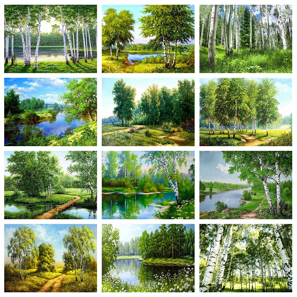 Sale Evershine Diamond Painting-Kit Crafts Embroidery Cross-Stitch Mosaic-Tree Landscape Full-Square 4000330195970