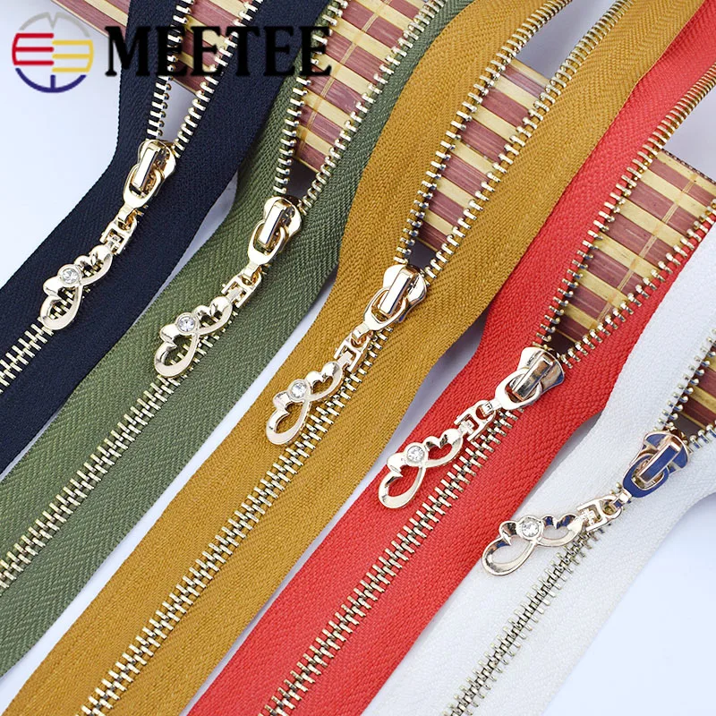 Meetee 2 шт. металлическая молния 5#85 см длина золотые зубы открытый конец молния для пуховика пальто швейная одежда DIY аксессуары ручной работы