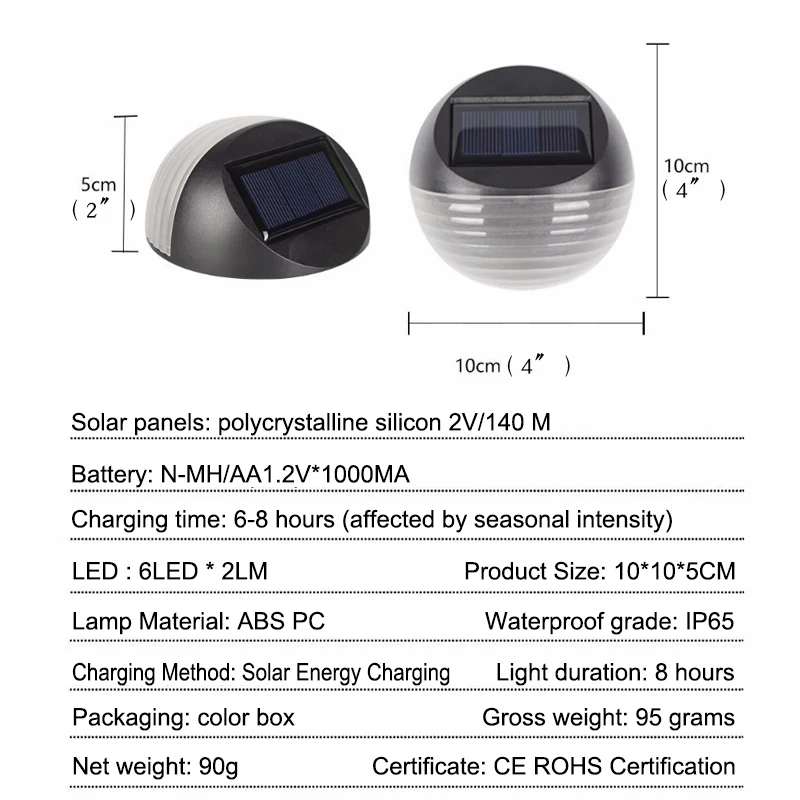 Светодиодная лампа на солнечных батареях наружные настенные лампы садовые лампы украшения IP55 Ночная безопасность водонепроницаемые энергосберегающие уличные