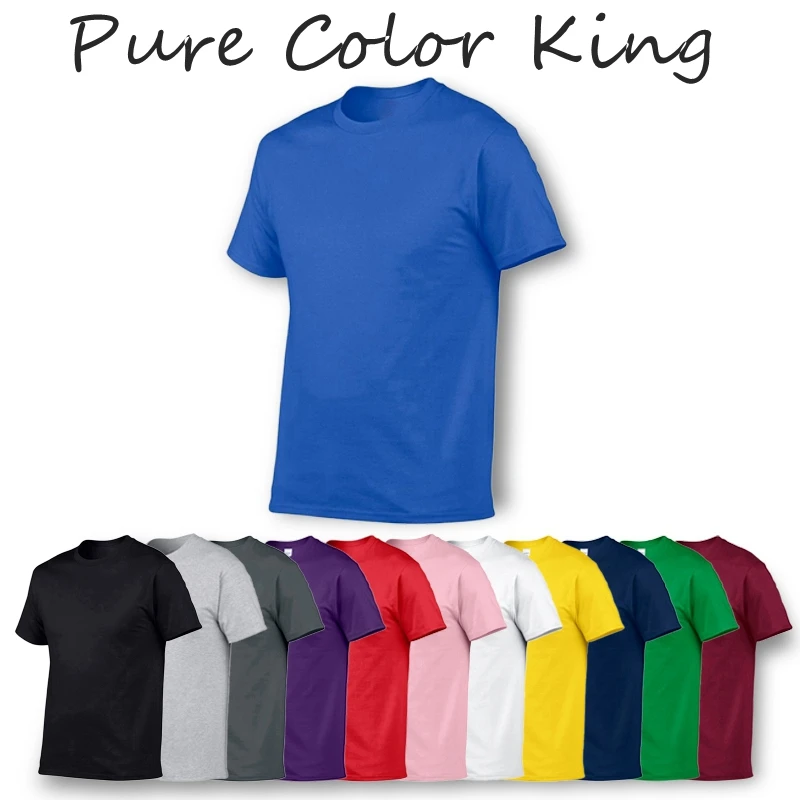 

2020 Brand Solid color T-shirts New Cotton Men's T-shirt Short Man T shirt Short Sleeve Pure Color Men t shirt T-shirts For Male