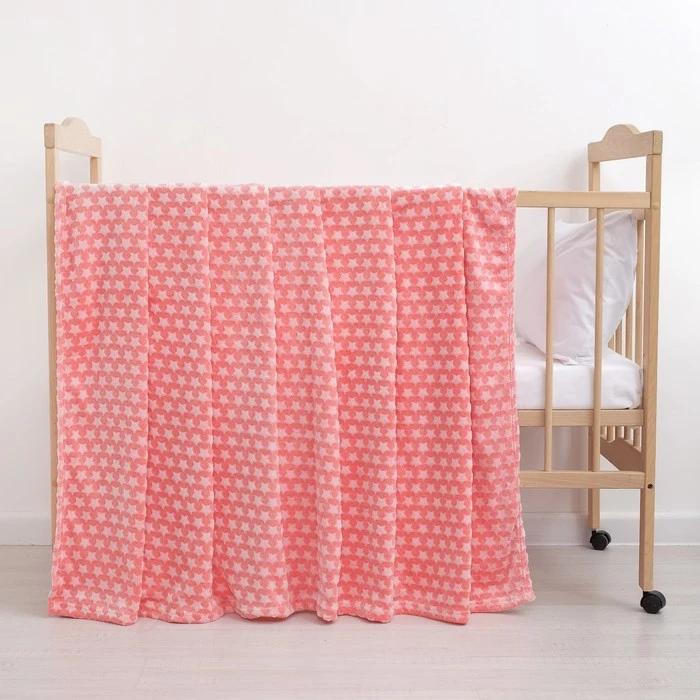 Плед Звездочки цвет розовый 130×160 см пл. 210 г/м² 100% п/э | Дом и сад