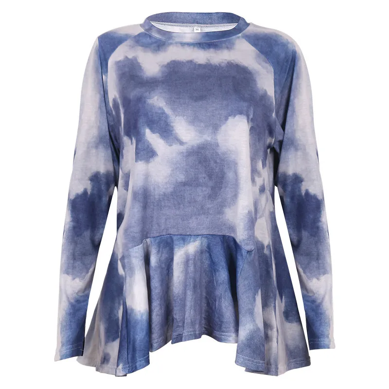 New Women's Irregular Long Sleeve Round Neck Top Not Kneeling Loose T-shirt Casual Ladies Pullover Street Wear