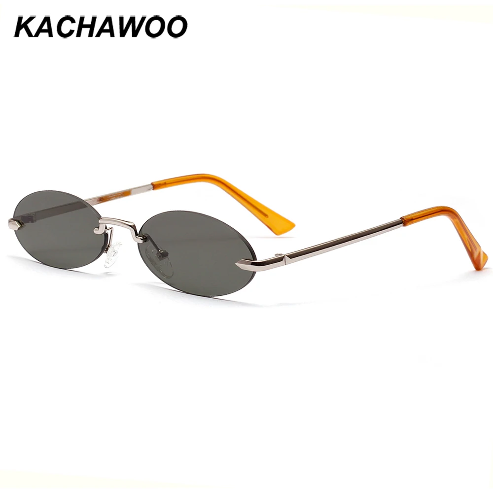 Солнцезащитные очки без оправы Kachawoo для мужчин и женщин небольшие круглые в