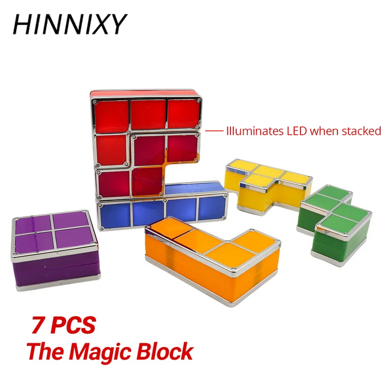 Hinnixy детский ночник DIY тетрис пазл огни Штабелируемый куб Новинка игрушка