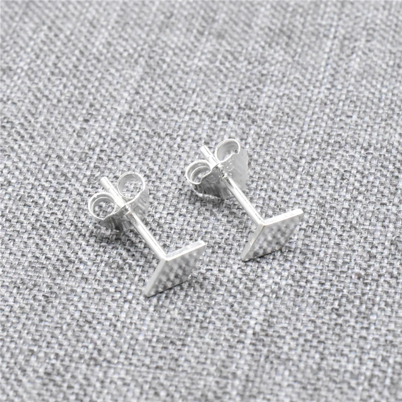 

10 Pairs of 925 Sterling Silver Diamond Type Earring Posts Geometry Ear Studs