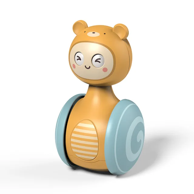 0-3Years Infant Tumbler Sliding Bell Rattle Baby Toys Cartoon Roly-poly Learning Education Toys for Kids Tumbler Mobile Bell Toy 3