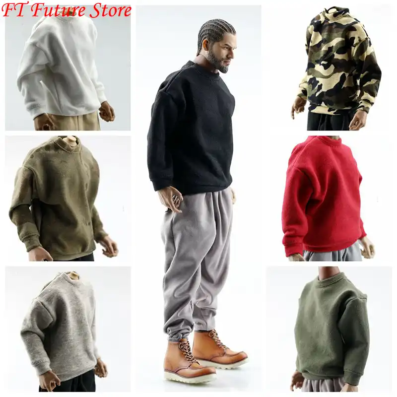 In Stock 1 6 Scale Male Figure Accessory Sweater Hoodies Sleeve Long Coat Clothes Model For 12 Inches Action Figure Body Action Figures Aliexpress