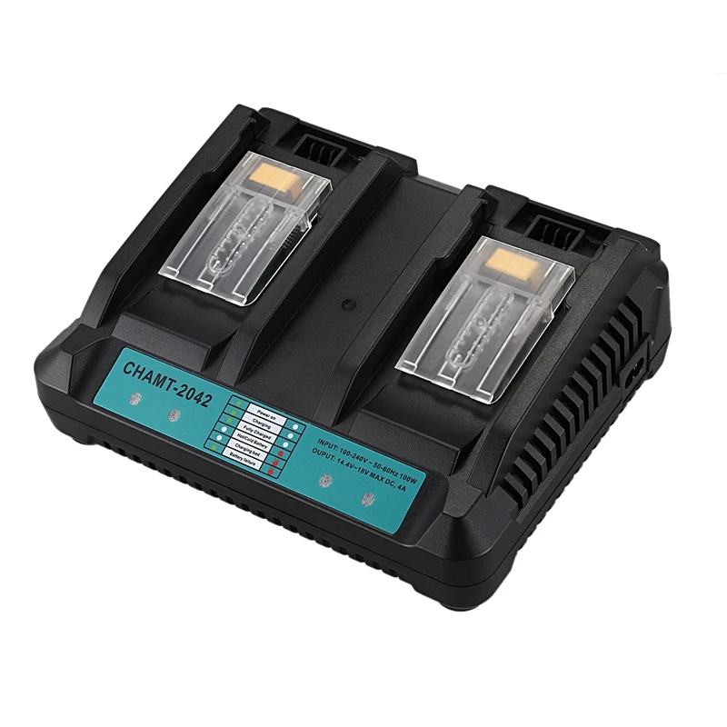 4A двойной Порты Li-Ion Батарея Зарядное устройство для Makita 14,4 V 18V BL1830 BL1840 BL1845 BL1850 BL1860 BL1850B BL1860B BL1430 CHAMT-2042 P