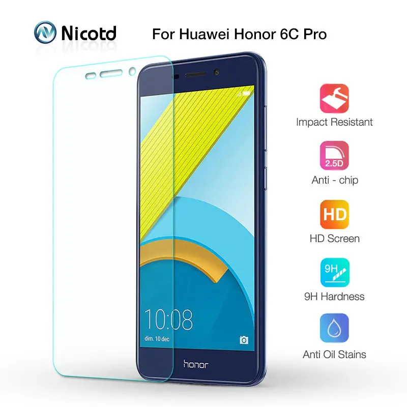 Nicodd 3 шт. Защитная пленка для экрана 9H 2.5D huawei Honor 6C Pro закаленное стекло HD
