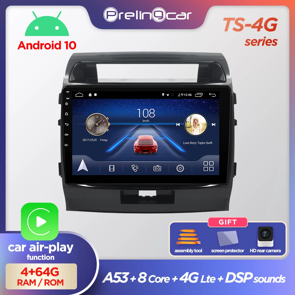 Автомагнитола Prelingcar 2 Din Android 10 0 без DVD мультимедийный видеоплеер GPS навигатор для