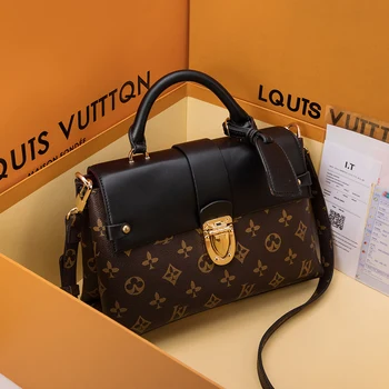 

Real Cowhide Leather Handbags for Women 2020 New Classic Printed Pattern Single Shoulder Messenger Bags Ladies Shopping Handbags