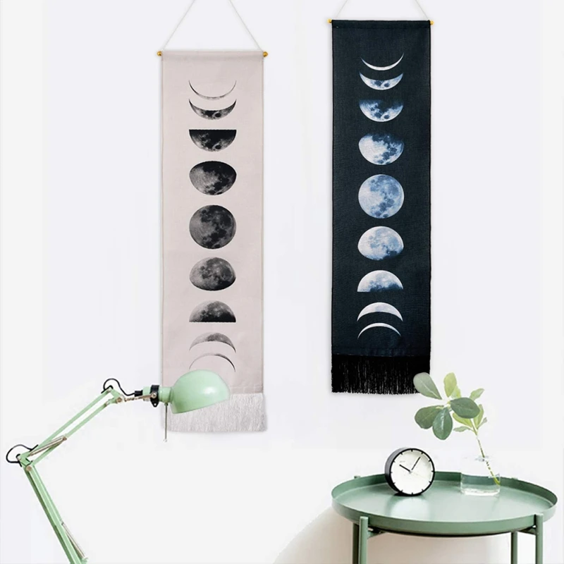 

Tapestry Black White Cosmic landscape Wall Hanging Nine Growth Cycles Of The Moon Sleeping Tapestrys Home Decoration