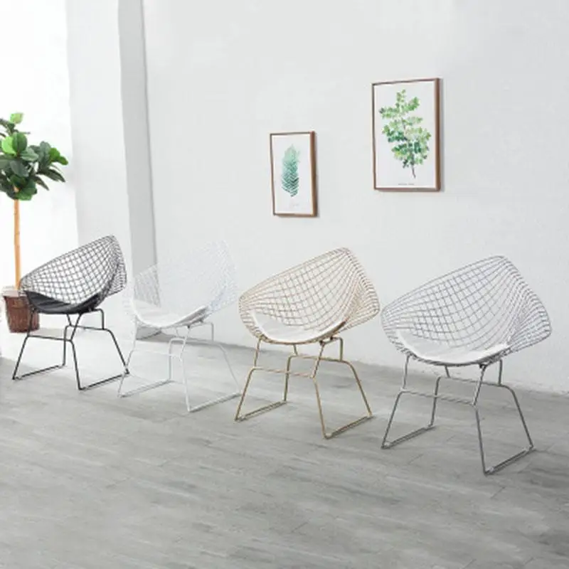 Modern Creative Metalic Chair Nordic Contemporary Furniture Dinning Room Chairs Fashion Negotiation Restaurant Applicable Chair