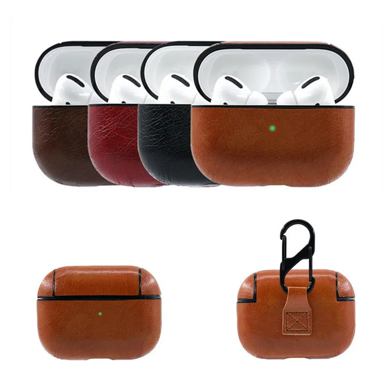 Чехол для Airpods Pro из искусственной кожи беспроводной Bluetooth чехол наушников 3 Funda