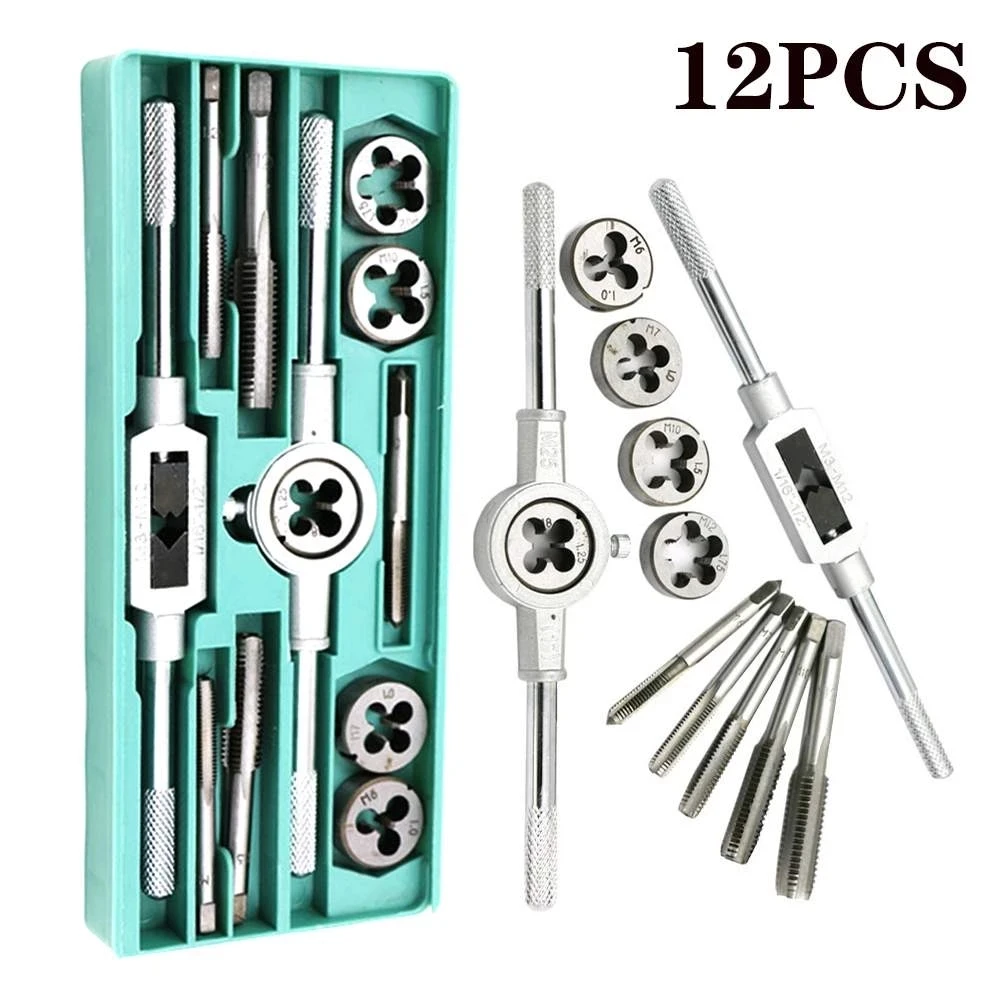12pcs M3 M12 Tap Wrench Drill Set Hand Tapping Tools Metric Screw