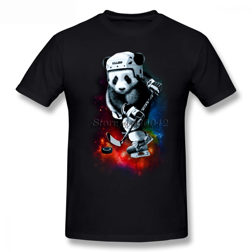 

Hockey Panda T-shirt For Men Plus Size Cotton Team Tee Shirt 4XL 5XL 6XL Camiseta