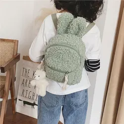 2021 Korean Style Kid's Backpack Children's Plush Student Backpack Simple Shoulder Bag Plush Rabbit Bag Tide Child Girl Purse