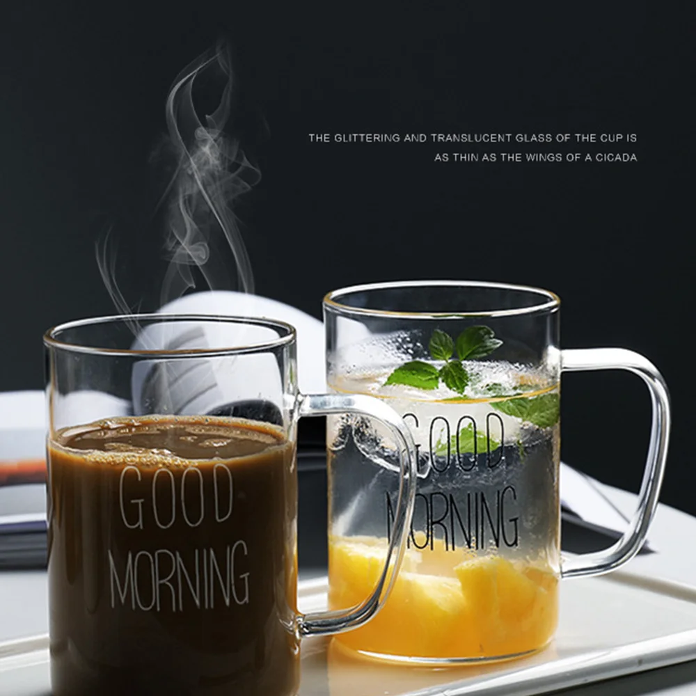 Милая Экологичная стеклянная чашка для завтрака, кофе, чай, Молочный Сок, йогурт, креативная хорошая утренняя кружка, новая